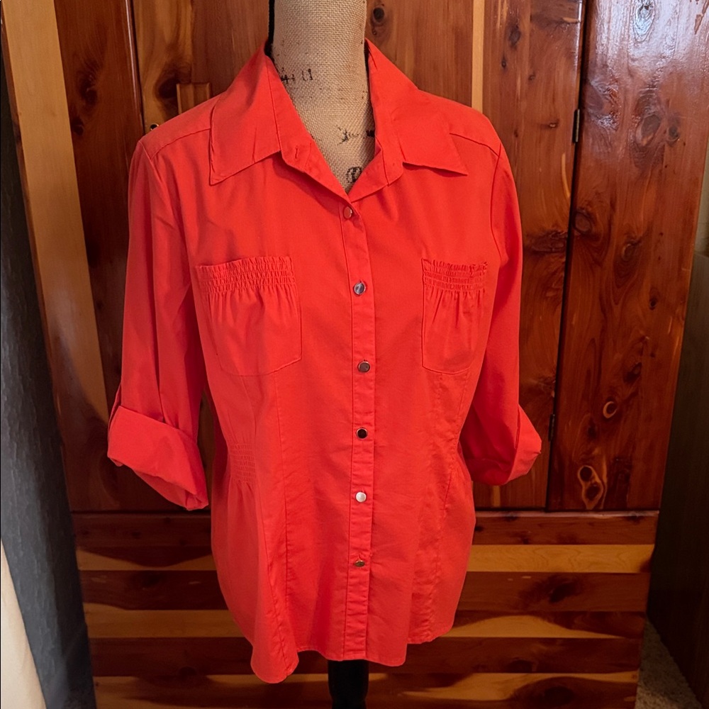 Elementz Vibrant Orange Button-Down Shirt